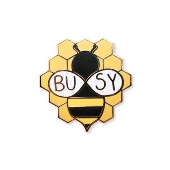 Jewelry - Busy Bee Gold Honey Comb Enamel Pin